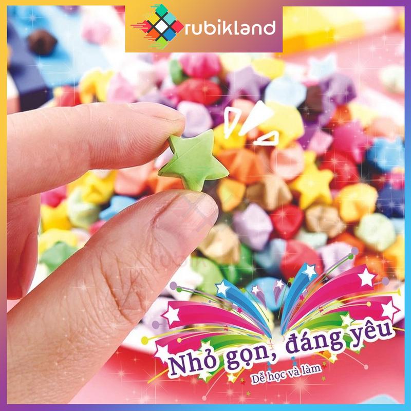 540 Tờ Giấy Xếp Sao Hộp 540 Tờ Xếp Origami Star Fold Paper Đồ Chơi Xả Stress Bình Ước Nguyện