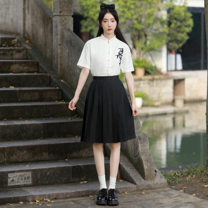 Product Introduction of Elegant Chinese Hanfu Outfit Set for Teens - Poetry Recital, School Sports Day, Graduation Choir Performance |     Traditional Costume for Middle High School Students 24