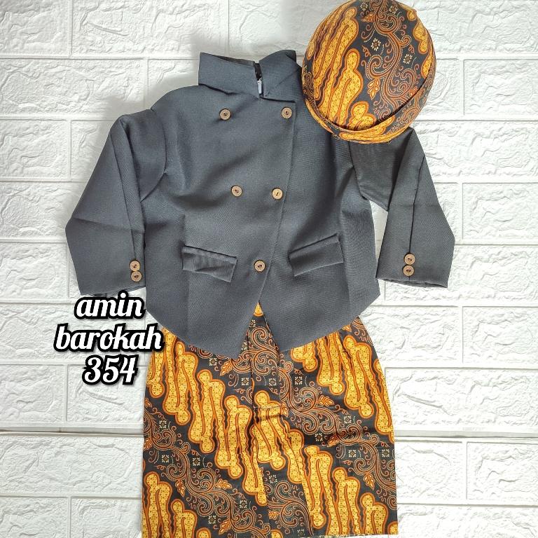 Product Introduction of COD!!! Setelan Beskap Anak + Celana Batik / Jarik Instan Coklat + Blangkon Solo (Ukuran Bayi 0 Tahun Sampai SD) #PAKAIAN ADAT JAWA# #TEDAK SITEN# #BISA BAYAR DI TEMPAT# 3