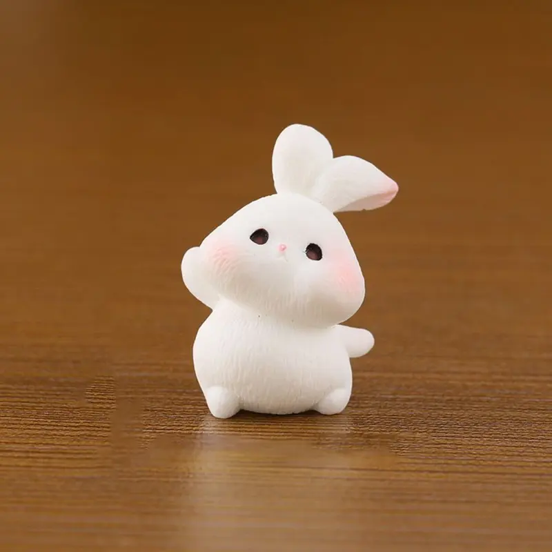 Đồ Trang Trí Thỏ, Tự Làm Sáng Tạo, Cảnh Quan Siêu Nhỏ Mini, Mô Hình Thỏ Resin, Thỏ Hoạt Hình Dễ Thương, Thu Nhỏ, Thích Hợp Cho Vườn Decor Decor Phòng 6