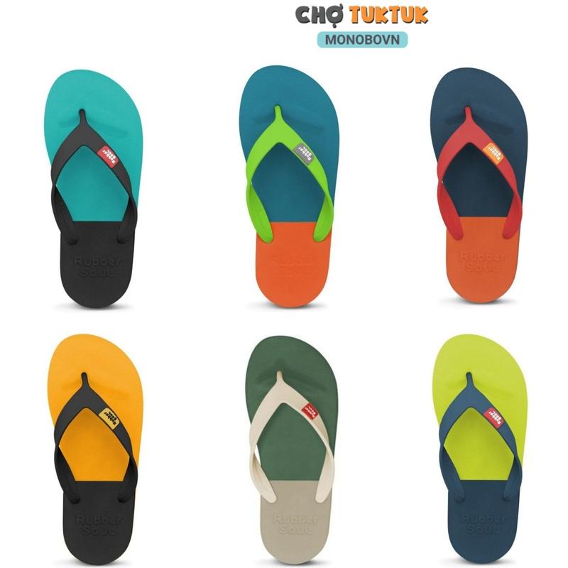 Dép namThái Lan đi biển quai xỏ ngón chất cao su non êm  RUBBER SOUL Balance Đế Bằng Sandal Nhung