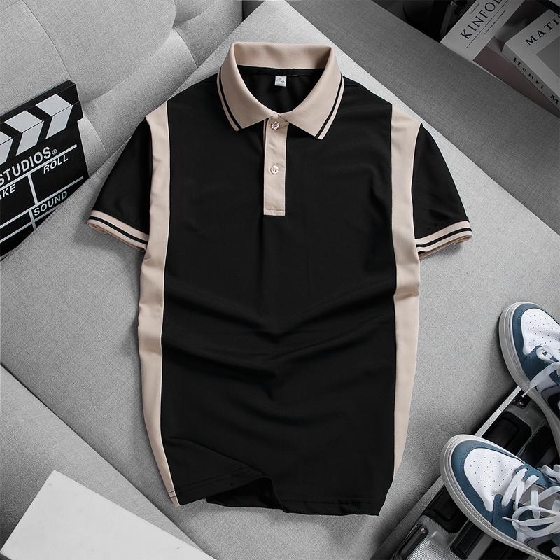 Áo thun polo nam vải cá sấu phối sọc viền tay viền cổ Everest 12 mẫu phối màu Menswear Shirt Có Cổ Cộc Tay màu hot