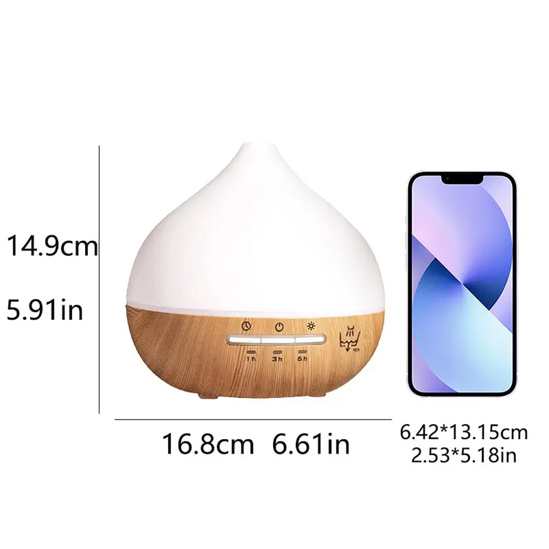 300ML Aroma Diffuser, Essential Oil Humidifier with Wood Grain Design, USB Powered Aromatherapy Diffuser, Home Humidifier for Bedroom, Office, Living Room 1