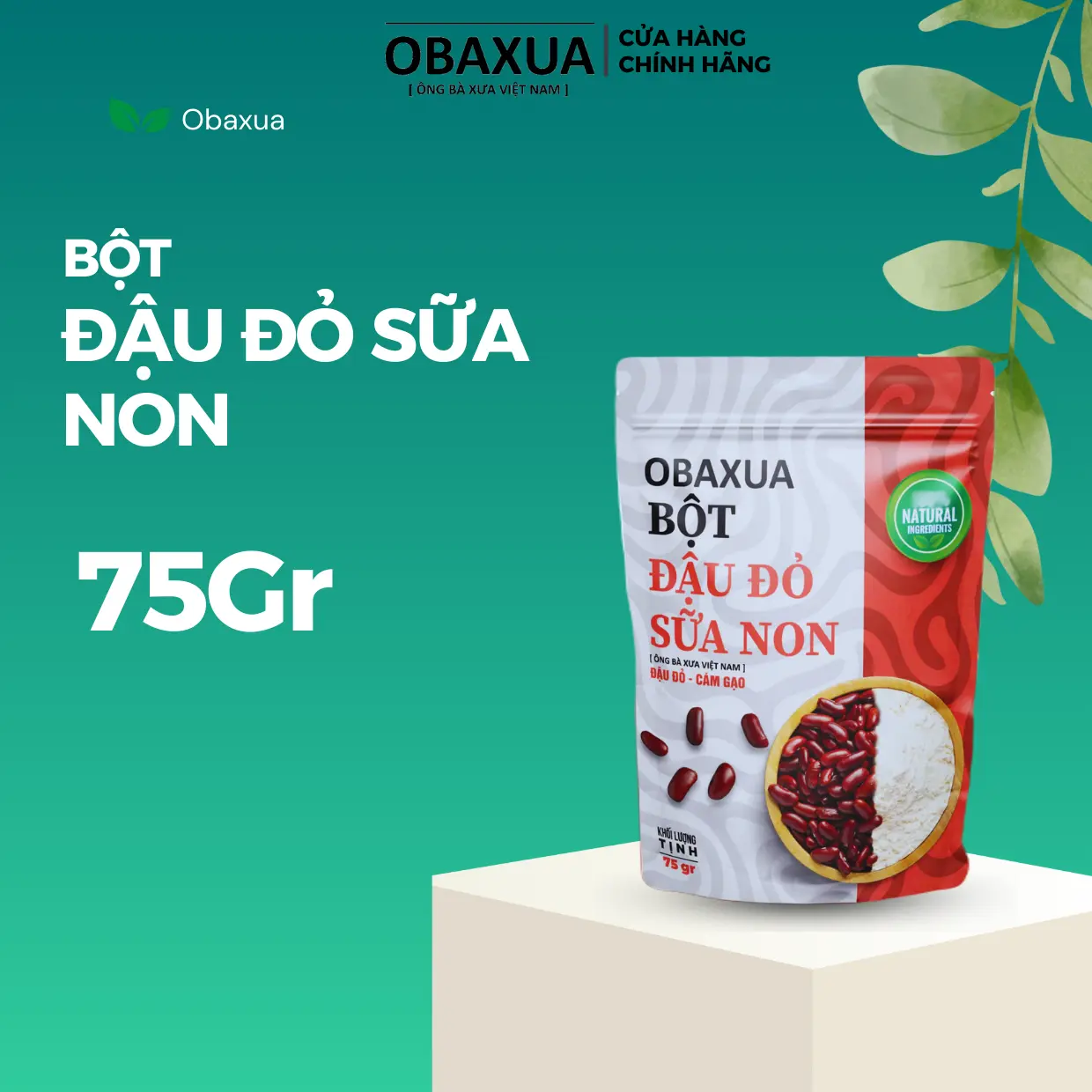 Bột ủ trắng đậu đỏ sữa non Obaxua 75g