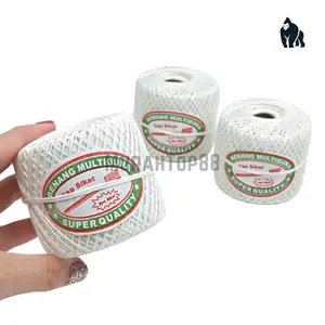 Benang Kasur Rami Cap Sikat / Tali Bangunan Bendera Warna Putih / Crochet Thread Goni Yard Jahit