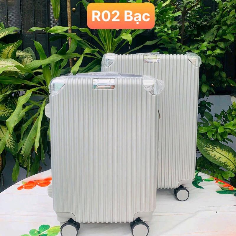 Vali R02 lẻ bo góc nhôm 15 màu-du lịch vali captain echolac 4 bánh xoay 360 trắng kem valik hung hộp đựng cứng nhẹ đỏ xanh bo tròn nhiều ngăn