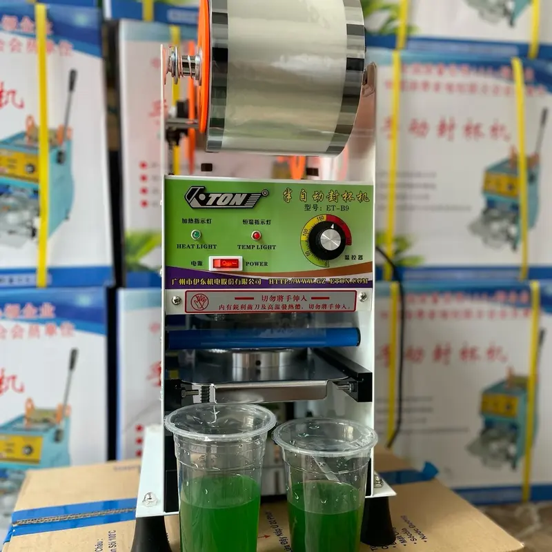 Máy ép miệng ly tự động cuốn màng Eton B9 0