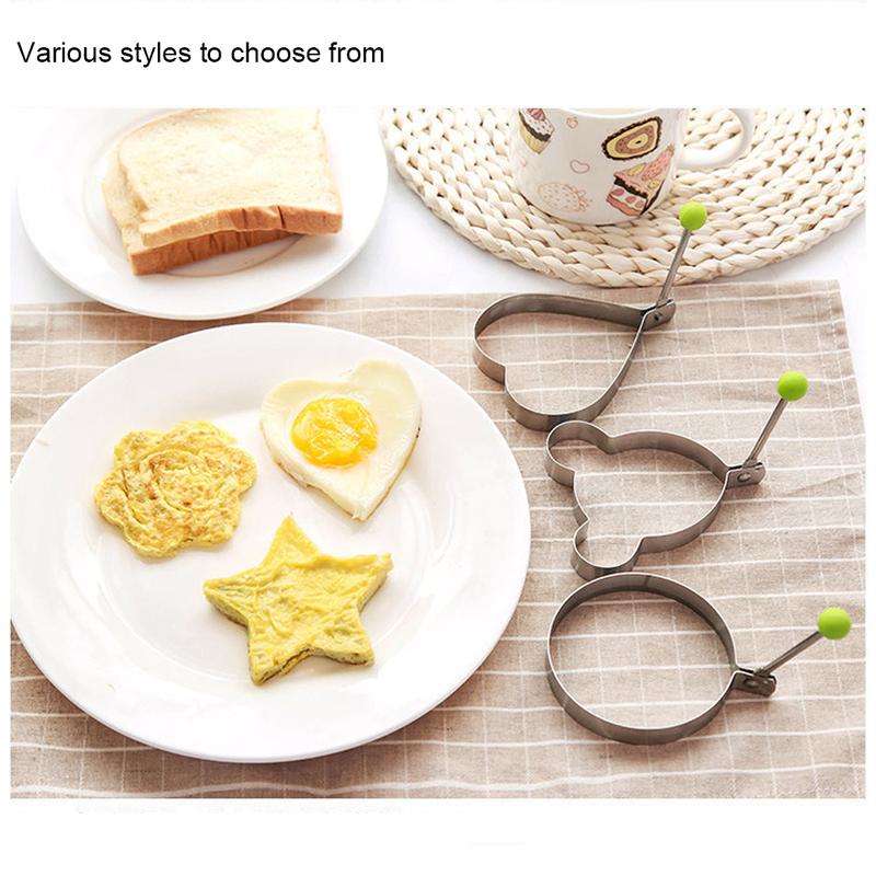 Product Introduction of 5Pcs Stainless Steel 5Style Fried Egg Pancake Shaper Omelette Mold Mould Frying Egg Cooking Tools Kitchen Accessories Gadget 8
