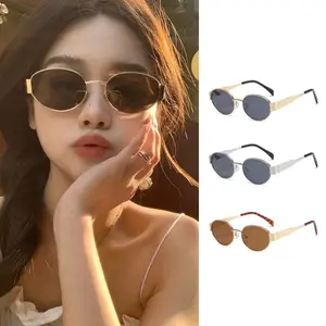 Kacamata Hitam Wanita Gaya Eropa - Frame Bulat Minimalis, Tampilan Classy & Trendy untuk Fashion OOTD