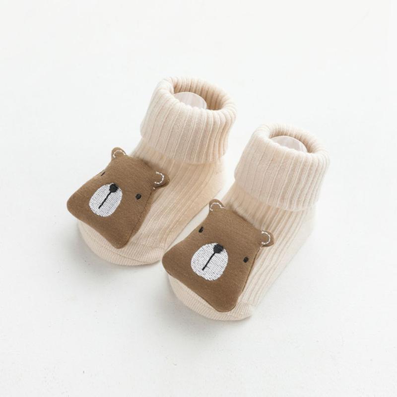 Tất cao cổ hình thú, hoa quả giữ ấm chân, chống trượt họa tiết dễ thương cho bé 6