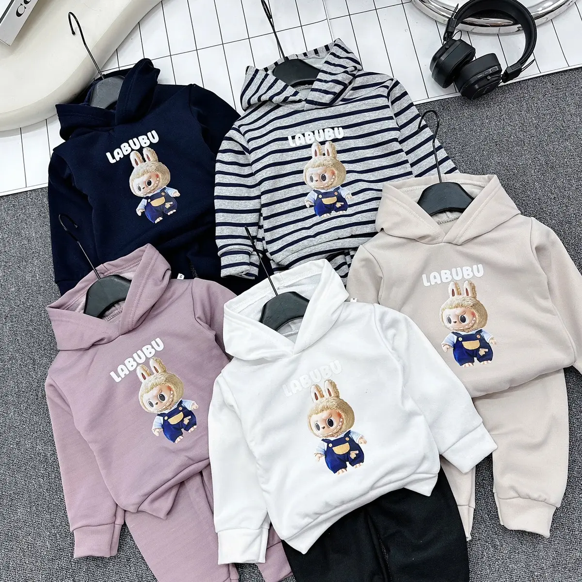 (XẢ KHO) Bộ Nỉ Lót Lông Hàng Có Mũ Size 7-19 Kí bộ  nỉ