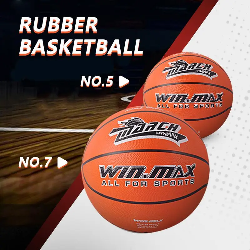 Training Basketball, 1 Count Indoor & Outdoor Wear-resistant Rubber Basketball, Sports Equipment For Home & School & Outdoor 3