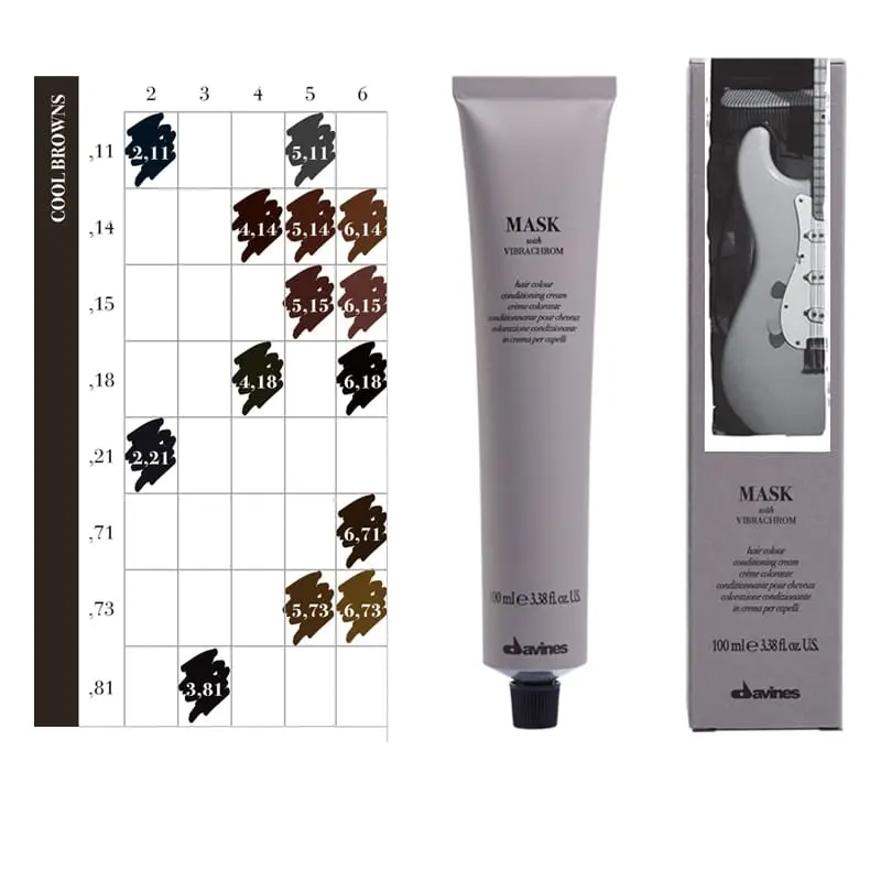 Thuốc Nhuộm Tóc - Davines Mask With Vibrachrom Mã Màu Nâu Lạnh /14 (100ml) (Cần mua thêm trợ nhuộm) - LT