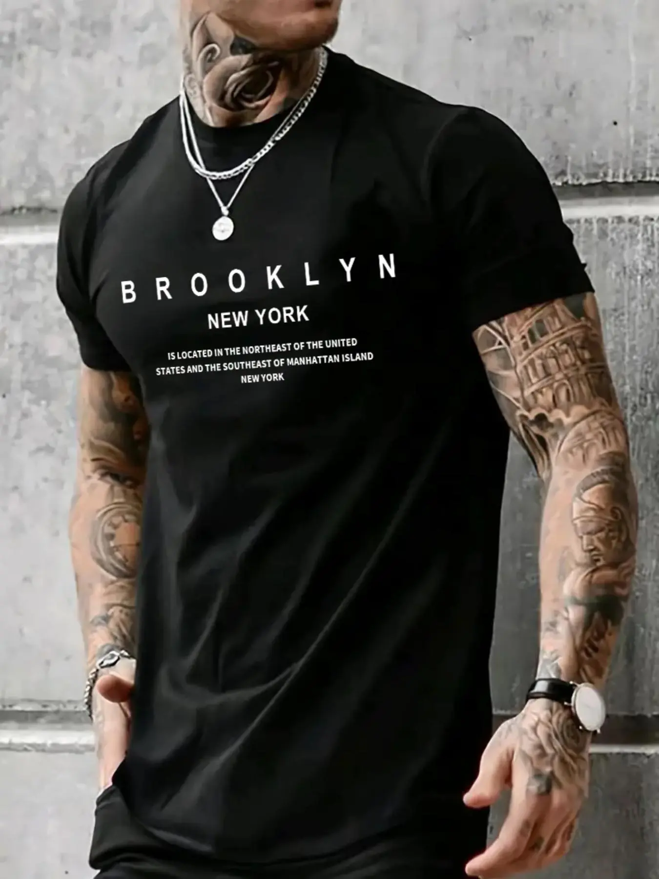 Men's Regular Fit Letter Print Round Neck Tee, Casual Short Sleeve Crew Neck T-shirt for Summer, Fashion Men's Top for Daily Wear