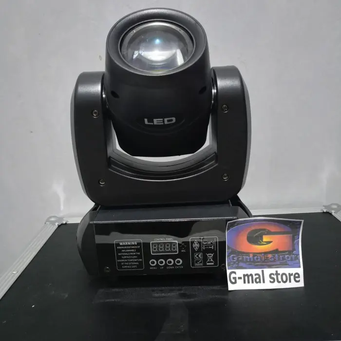 Paket lampu sorot moving head beam mini 100watt prisma 8gobos 1
