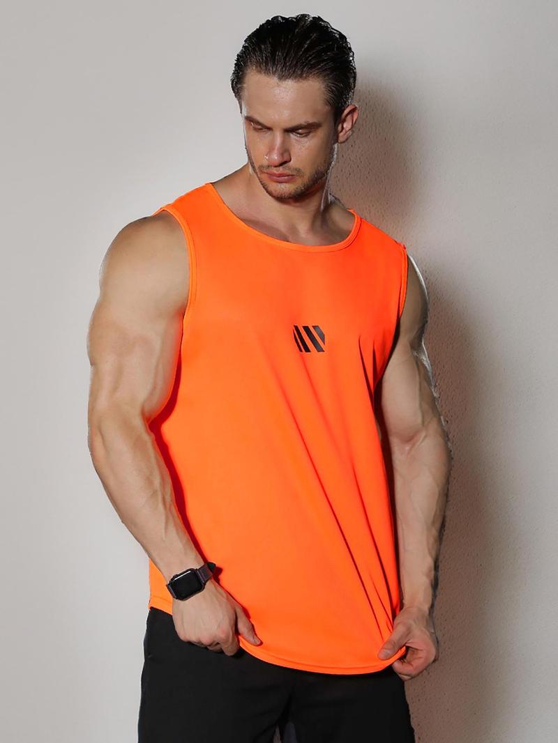 Product Introduction of LGBTQ+ Men's Geometric Print Sports Tank Top, Quick Drying Workout T-shirts, Men's Sportswear for Indoor Outdoor Wear, Summer Outfits 2024 1