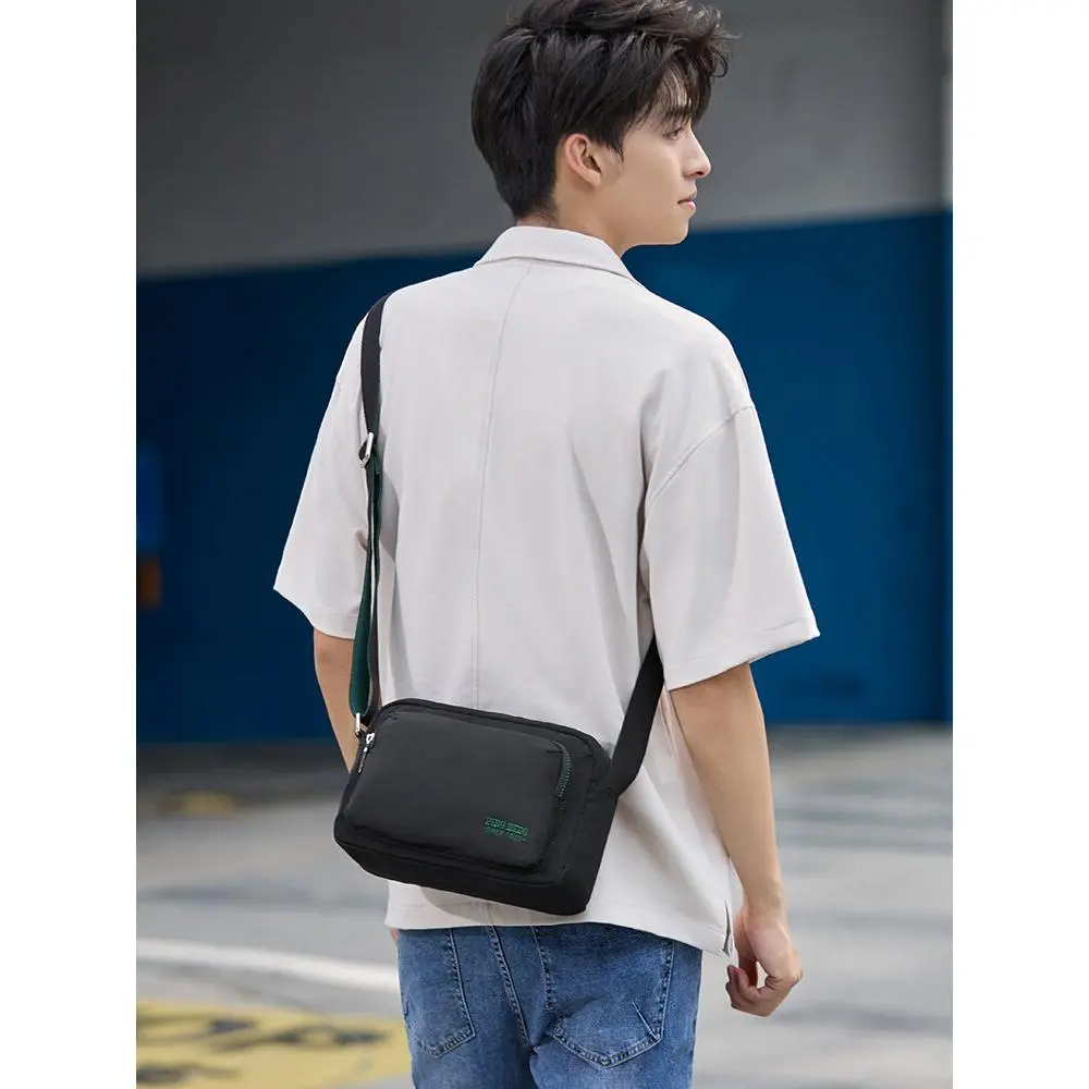 Beg Selempang Lelaki, Kain Nilon Kasual, Fido Dido, Beg Bahu Fesyen, Fabrik Oxford, dengan Penutupan Zip, Sesuai untuk Belia Bags