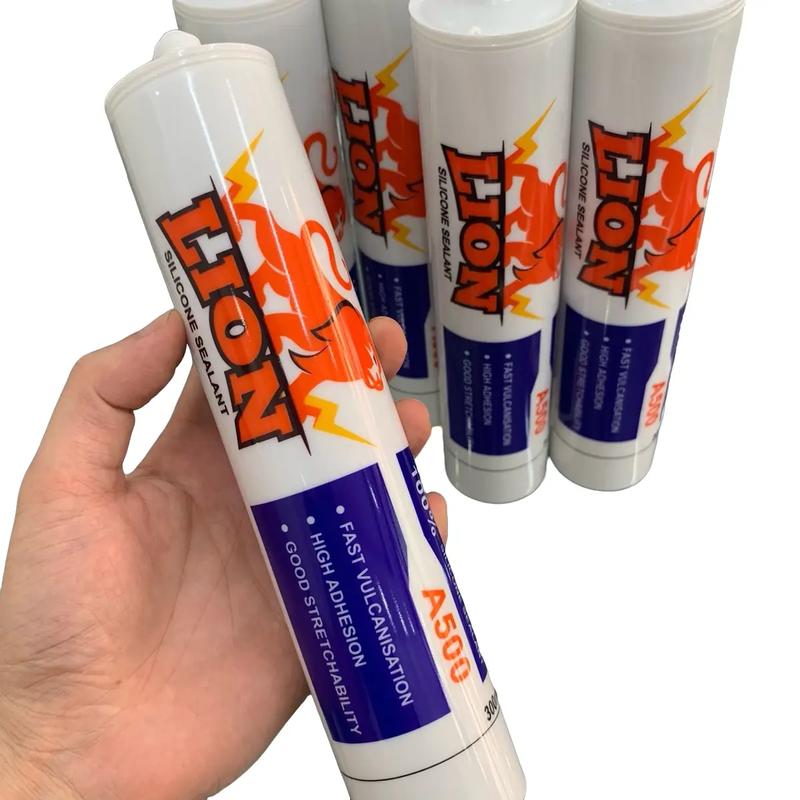 Combo 5 chai keo silicon A500 LION dán nhôm kính,trám bê tông,khe hở, dán nội thất, keo dẻo bóng mịn , bền với thời tiết nắng mưa chịu nhiệt độ cao apollo silicone dangu on keo sieu