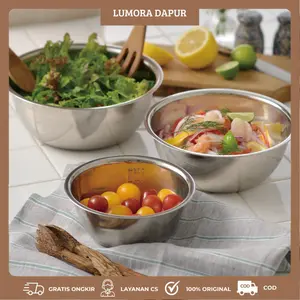 Baskom Stainless Steel  Tebal / Mangkok Stainless Steel / Baskom Serbaguna Stainless / Mangkok Makanan Stainless I PB-11