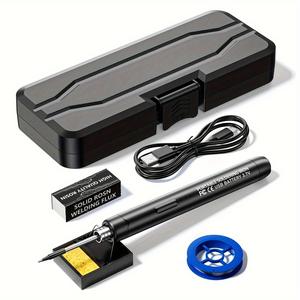 USB Soldering Iron Set, Adjustable Temperature Modern Design Soldering Iron with USB Charging Cable, Portable Soldering Equipment with Storage Box, Work Equipment for Men