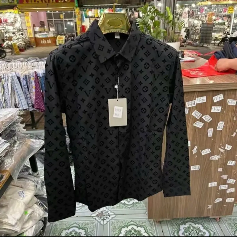 Áo Sơ Mi Vân Nhung Dập Nổi Cao Cấp Menswear Áo Có Cổ L 1