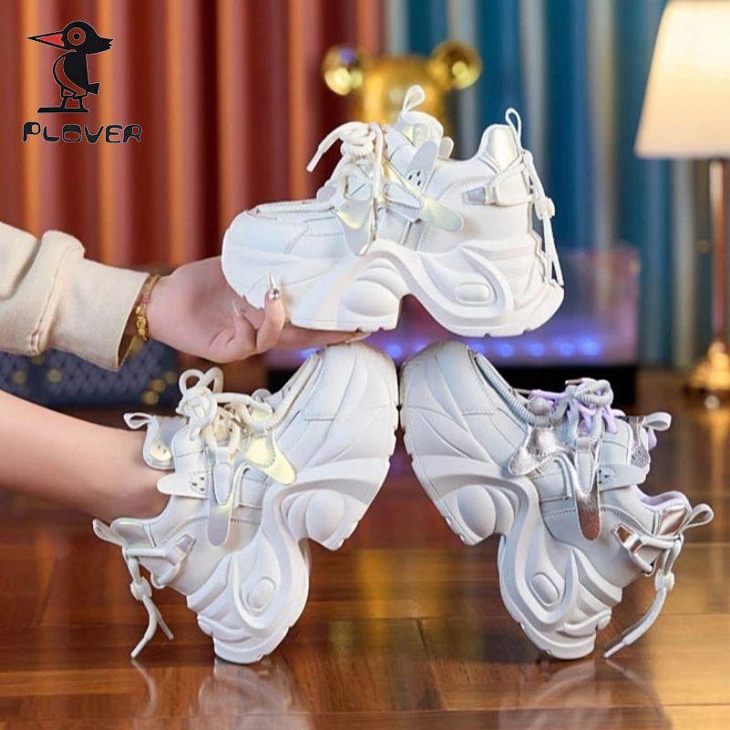 Giày Thường Ngày Cho Nữ, Dad Shoes, Hàng Mới Về 2024, Siêu Phổ Biến, Giày Đế Bằng Crochever, Màu Trắng 1