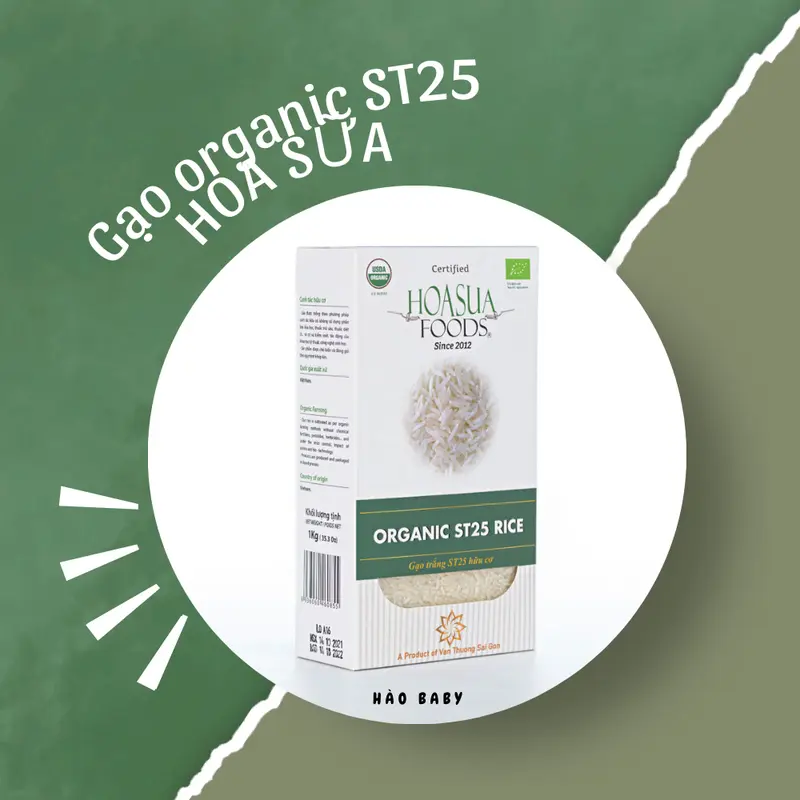 Gạo trắng hữu cơ Organic ST25 Hoa Sữa Foods - Gạo trắng hữu cơ Japonica 1kg thơm ngon cho bé tập ăn dặm 2