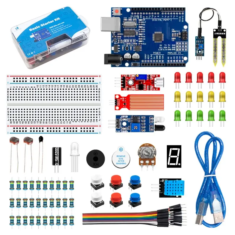 Project Starter Kit For Arduino UNO R3 DIY Electronic Component Set With 830/400 Tie-points Breadboard