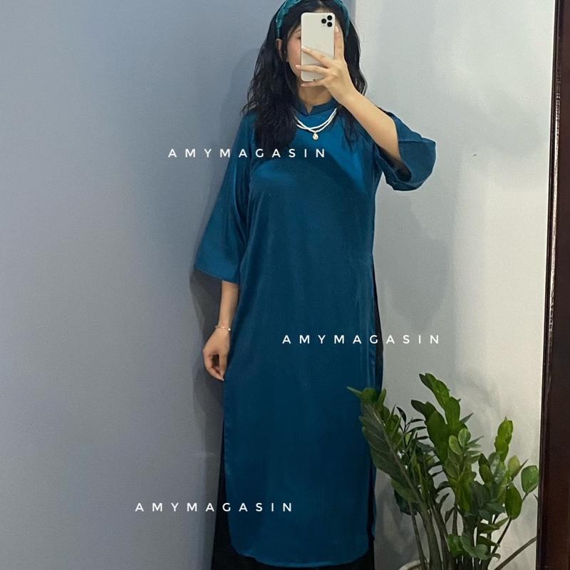 Áo dài lụa Vịnh Xuân dáng cách tân 6