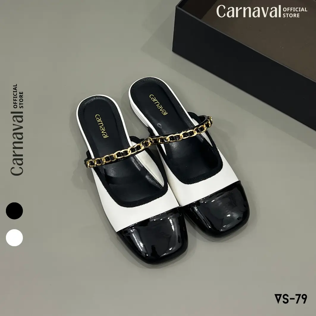 Dép Sục Nữ Carnaval Mũi Vuông Quai Gắn Xích Siêu Sang, Dễ Đi - VS79