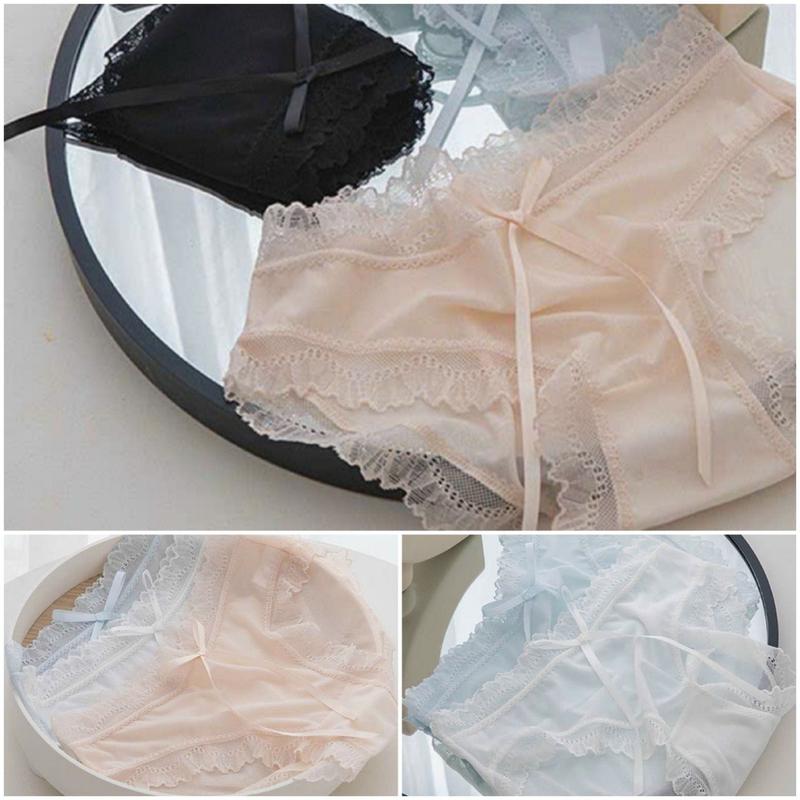  combo 5 Quần lót     Nữ ren lụa SPRing 107 chất mát mượt mặc êm size 40-70kg Nữ Women 