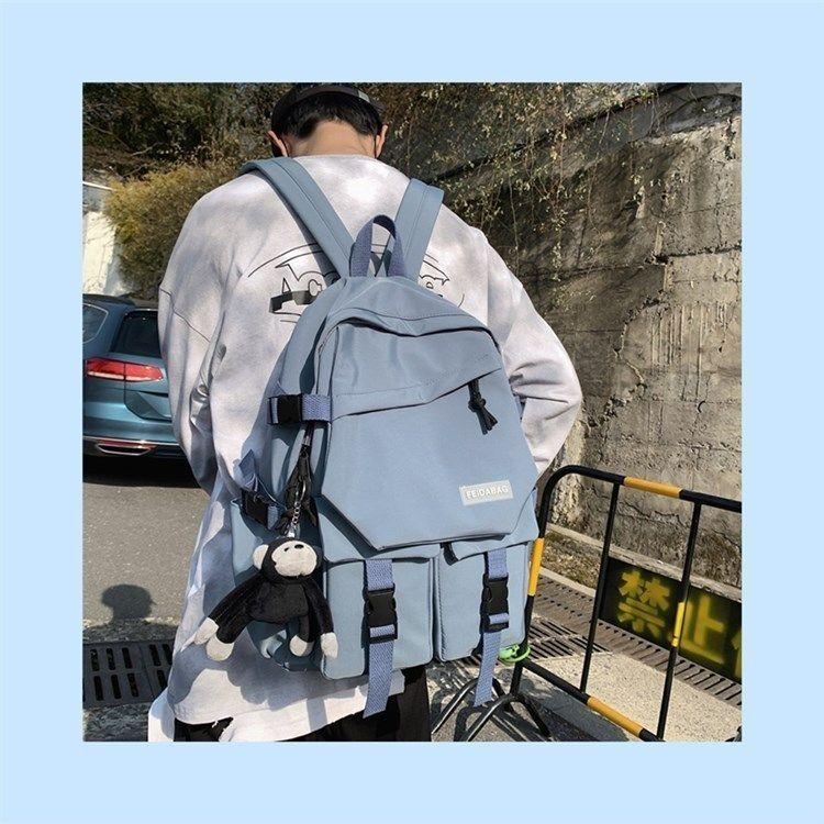 Product Introduction of Schoolbag Male High School Student Ins Fashion Cool Campus Backpack Female College Student Simple Large Capacity Backpack Korean Style 2024 8