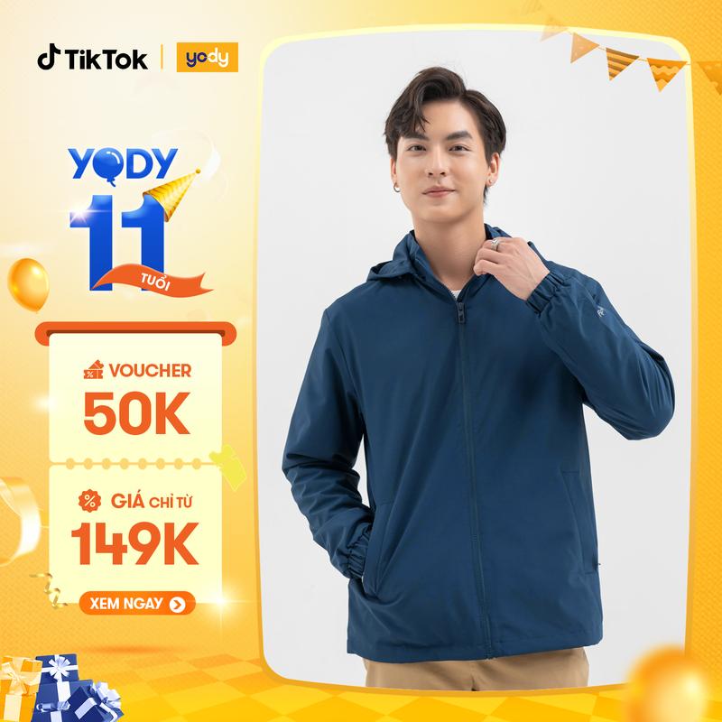 YODY Áo Khoác Nam Gia Đình 3C Pro 2 Lớp Có Mũ Cản Nước Cản Bụi 2023 AKM6017