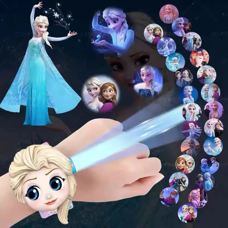 [3194 Repurchases] Elsa Princess StellaLou KT Cat Children's Edition Projection Toy Watch Boys and Girls Cartoon Glowing Electronic Watch Gift