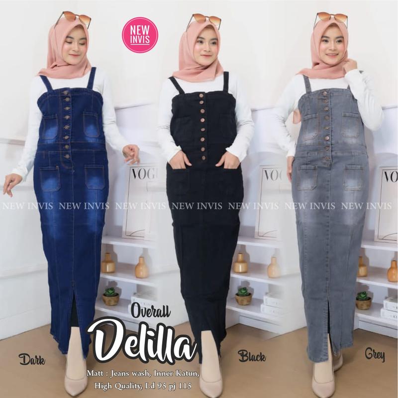 Delilla Overall Jeans - Jumpsuit Sepan Wanita - Rok Kodok Terbaru denim ...