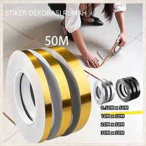 50M Gulungan Sticker Pembatas Nat Keramik Wall Sealing Tape Waterproof Floor Tile Stickers