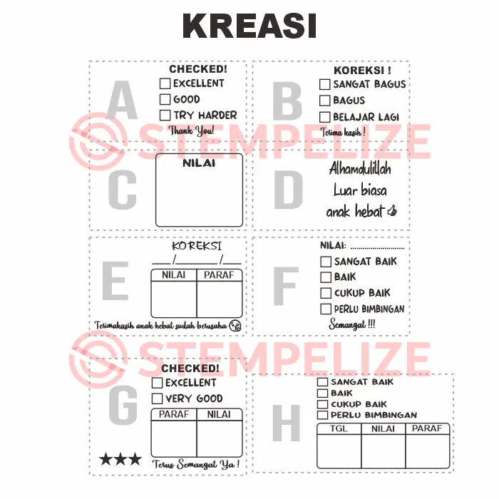 Stempel Nilai Guru Custom Wajah 2