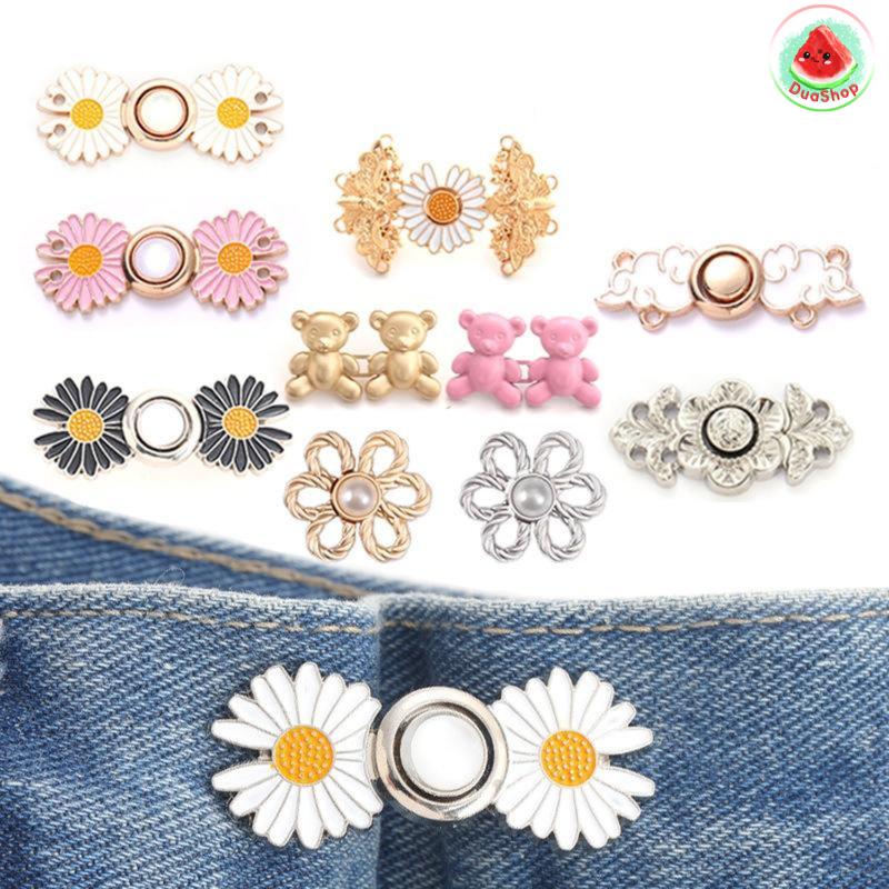 Khuy Gim Cài Quần Áo Thu Hẹp Eo,Trang Trí Tạo Kiểu Nhiều Mẫu Women Nữ Nhung Kim Tuyến