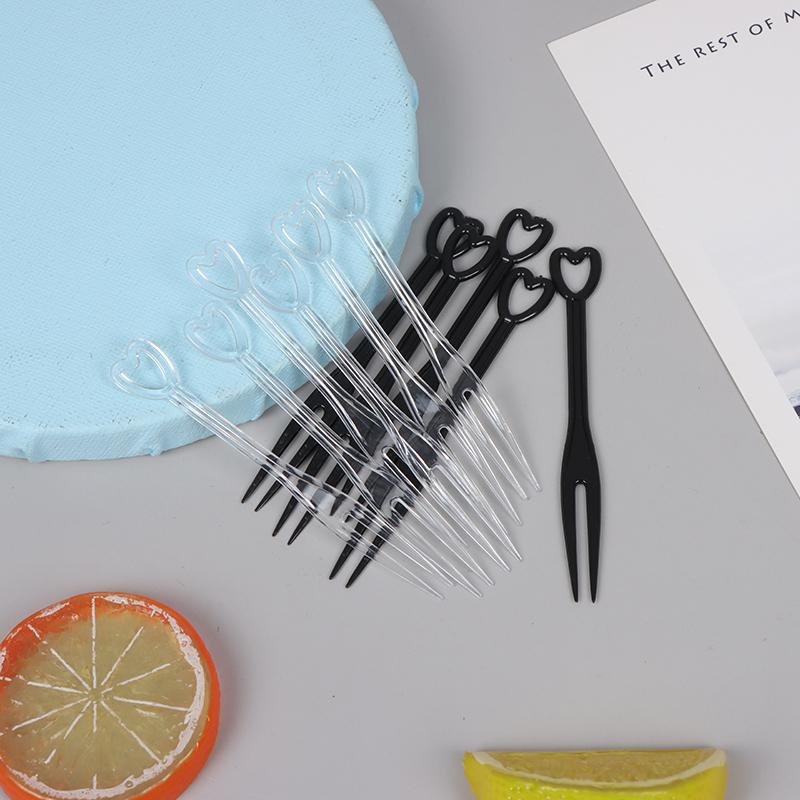 Product Introduction of 100pcs/bag Fruit Fork Mini Clear Plastic Forks Home Dining Food Cake Fruit Fork 7