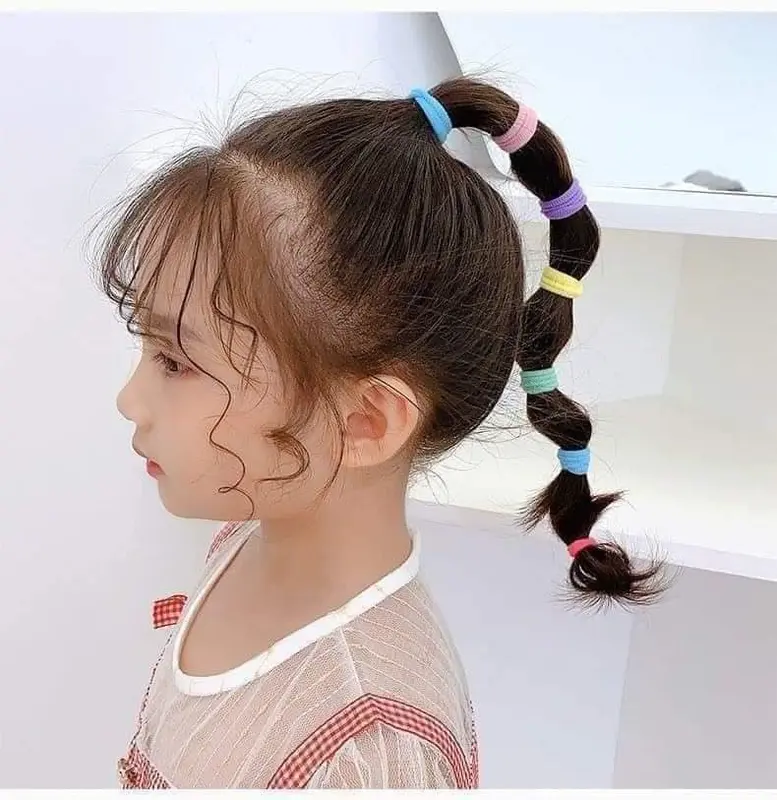 Túi Chun 500 Chiếc Cho Bé Trộn Màu Phụ Kiện Tóc Cài Tóc 7