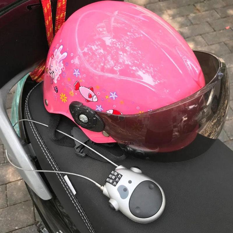 Product Introduction of Steel Wire Retractable Cable Lock for Motorcycle Helmets with Code Combination Security S3Y8 26