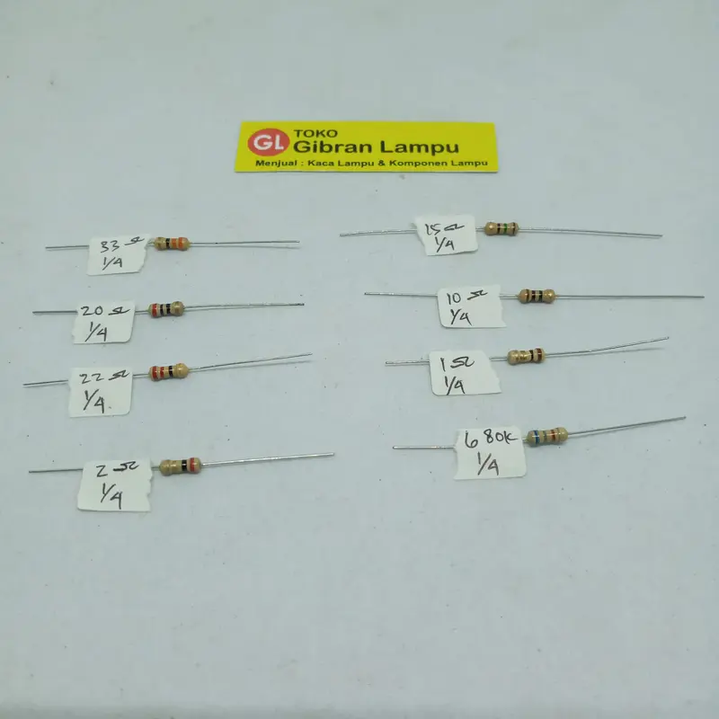Resistor 1/4 Watt - Carbon Film Resistor 5% - Metal Film R 0.25 Watt Per 10 Pcs 0