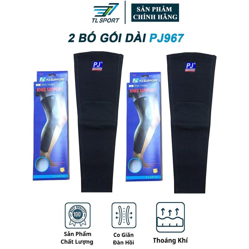 Combo 2 Bó Gối Thể Thao Dài PJ967, Dày Dặn Co Giãn Tốt, Phù Hợp Cho Môn Bóng Chuyền, Cầu Lông, Chạy Bộ, Đá Bóng, Tập GYM Nam Thun Sport Đồng Tập Thể Dục Bi
