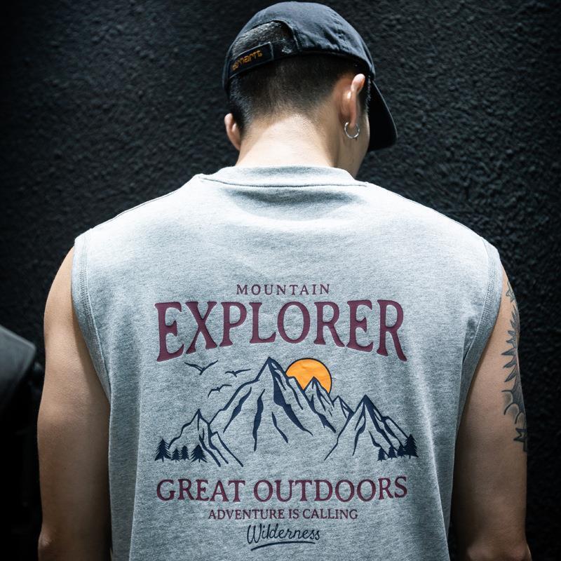 Product Introduction of Summer Sleeveless T-Shirt Vest For Men, Loose And Trendy Brand Ins, Large Size, Camisole, Half Sleeved, American Sports Short Sleeved T-Shirt 1