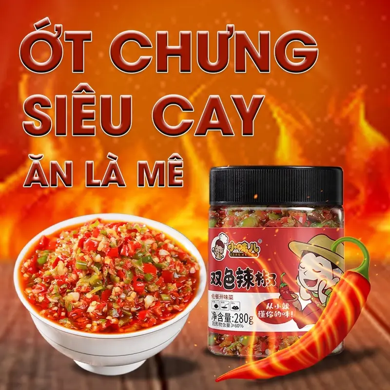 Ớt Chưng Hồ Nam - Hàng Chính Hãng Thơm Cay Ăn Là Mê Gia Vị Bột 4