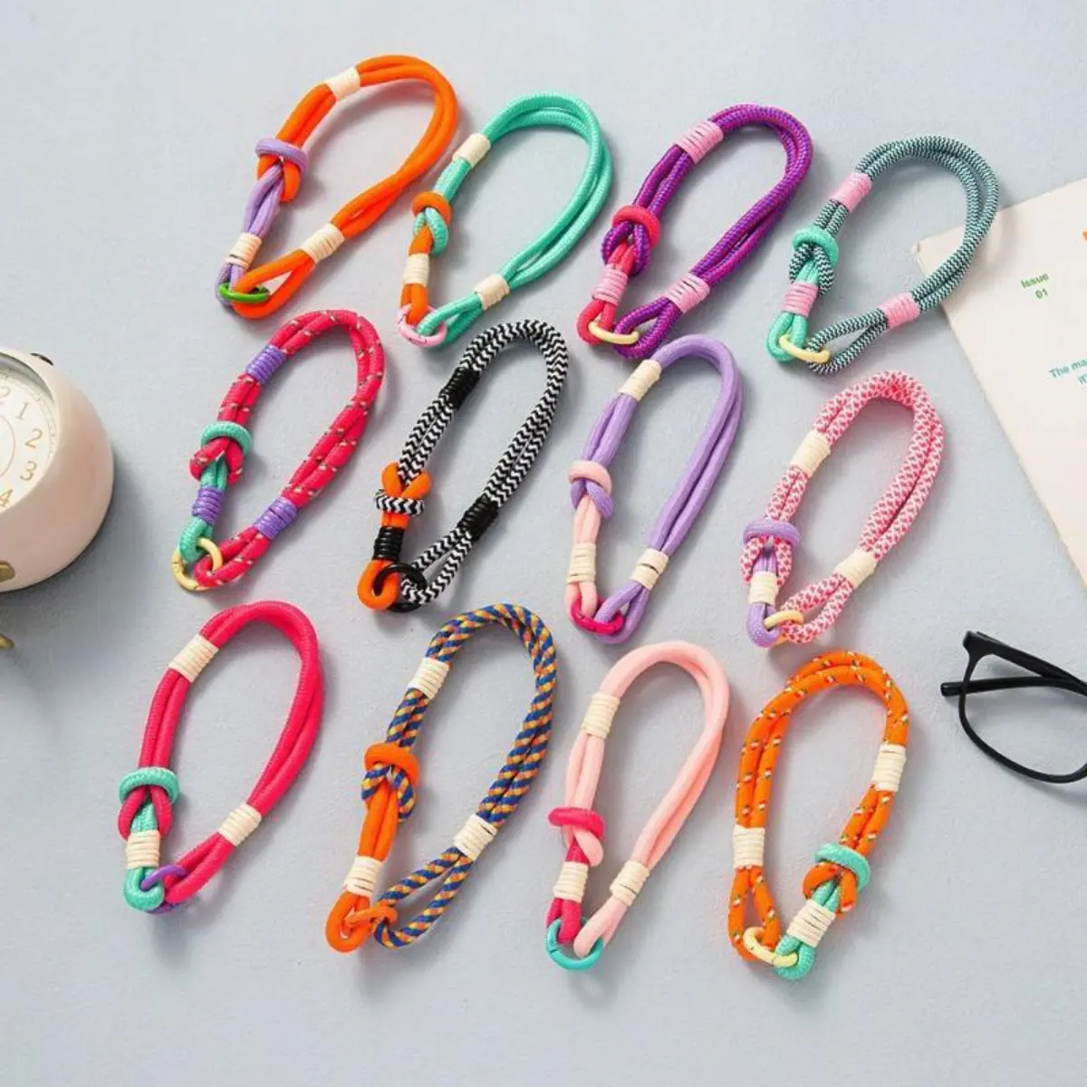 Mobile Phone Hanging Rope Packaging Decoration Rope Monochrome Colored Nylon Thread Hanging Decoration