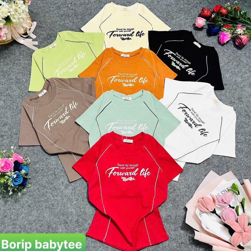 A25-Áo babytee form ôm, viền lé tôn dáng dưới 58kg 0