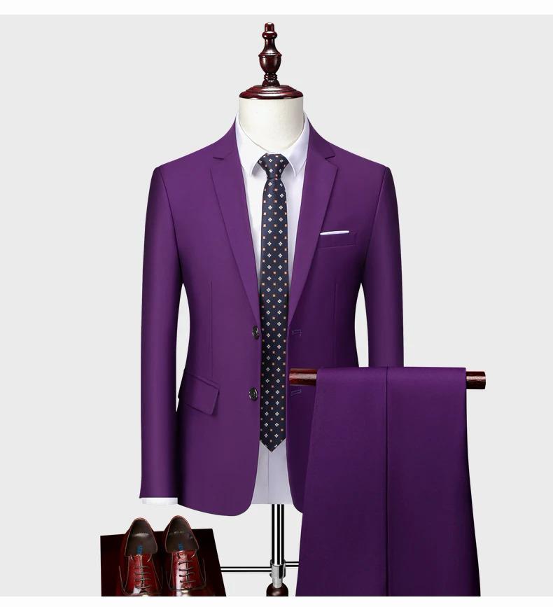 Product Introduction of (Jacket+Pants) Latest Men Suit Set Formal Blazers Slim Fit Business Tuxedo 2 Pcs Suit Groom's Wedding Dress Man Suit S-6XL 12