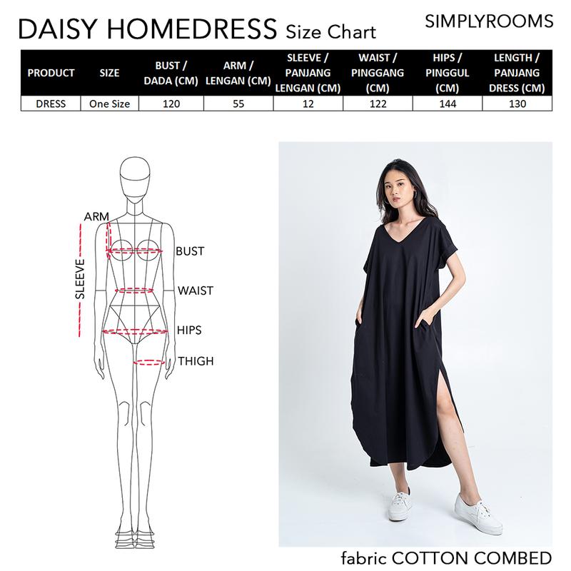 Product Introduction of Simplyrooms Daisy Homedress Dress Casual Kantong Kaos Panjang Samping Tangan 0