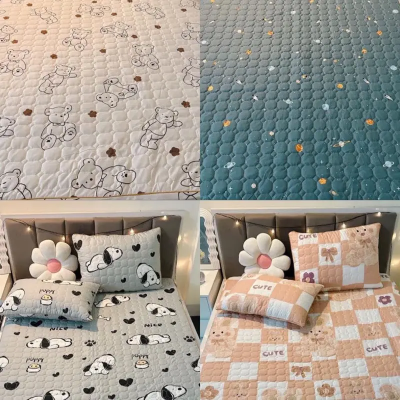 Bộ Ga Gối Cotton Trần Bông 3 Món 1 ga + 2 vỏ gối